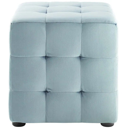 Porch & Den Croeni Velvet Tufted Cube Ottoman