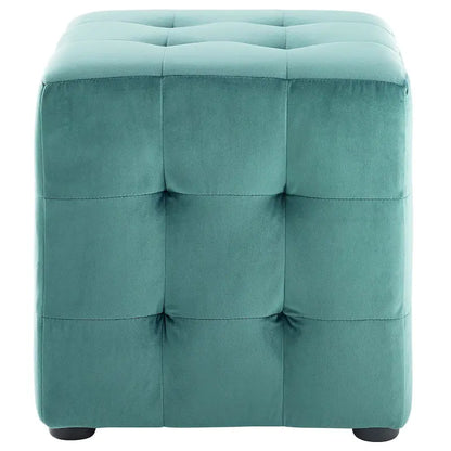 Porch & Den Croeni Velvet Tufted Cube Ottoman