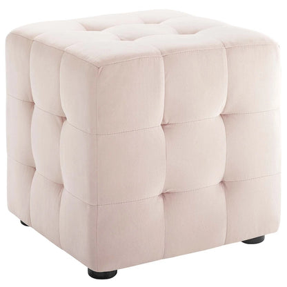 Porch & Den Croeni Velvet Tufted Cube Ottoman