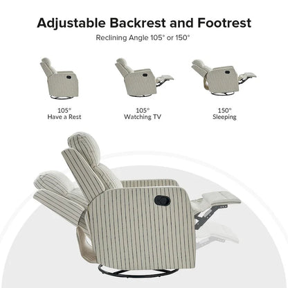 Diana Modern Polyester 360-degree Swivel Rocker Recliner Set of 2 by HULALA HOME