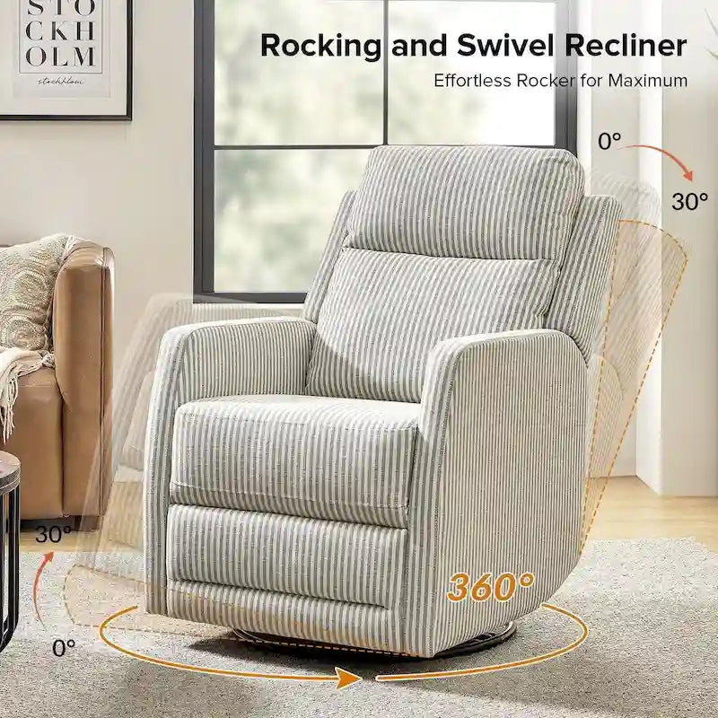 Diano Rocker Diana Modern Polyester 360-degree Swivel Rocker Recliner Set of 2 by H ...