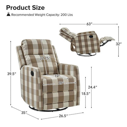 Diana Modern Polyester 360-degree Swivel Rocker Recliner Set of 2 by HULALA HOME
