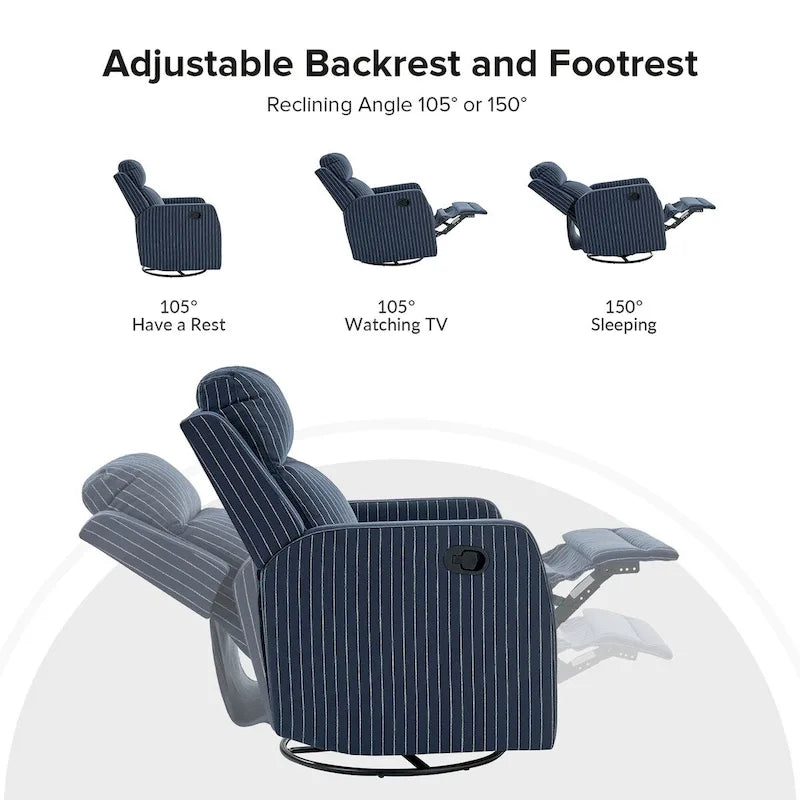 Diano Rocker Diana Modern Polyester 360-degree Swivel Rocker Recliner Set of 2 by H ...