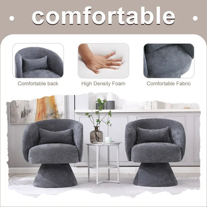 Upholstered Swivel Armchair (Set of 2)