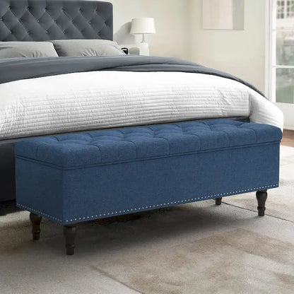 COZYMAN Tufted Storage Bench, Upholstered Ottoman with Storage for Bedroom - 50.8 W X 17.1 D X 18.3 H