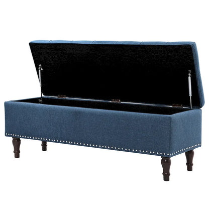COZYMAN Tufted Storage Bench, Upholstered Ottoman with Storage for Bedroom - 50.8 W X 17.1 D X 18.3 H