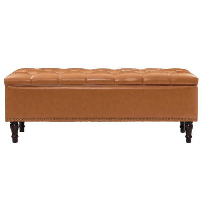 COZYMAN Tufted Storage Bench, Upholstered Ottoman with Storage for Bedroom - 50.8 W X 17.1 D X 18.3 H