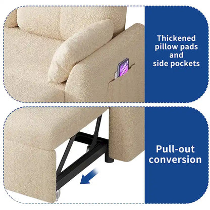 Moasis L-shaped 3-seater Reversible Sectional Sofa Bed Sleeper with Storage and Cushions