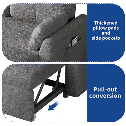 Moasis L-shaped 3-seater Reversible Sectional Sofa Bed Sleeper with Storage and Cushions