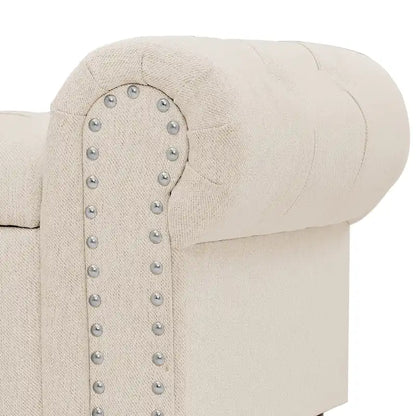 COZYMAN Modern Velvet Upholstered Storage Bench with Silver Nailhead Trim