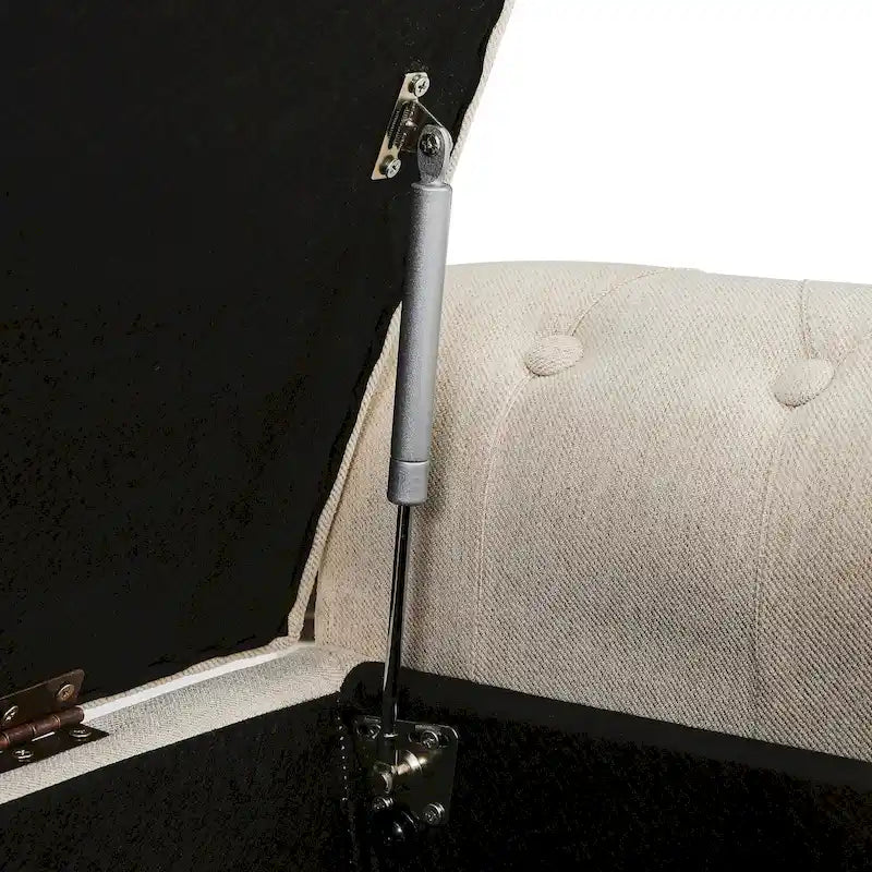 COZYMAN Modern Velvet Upholstered Storage Bench with Silver Nailhead Trim