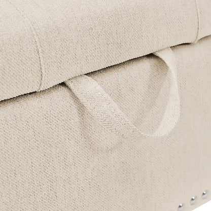 COZYMAN Modern Velvet Upholstered Storage Bench with Silver Nailhead Trim
