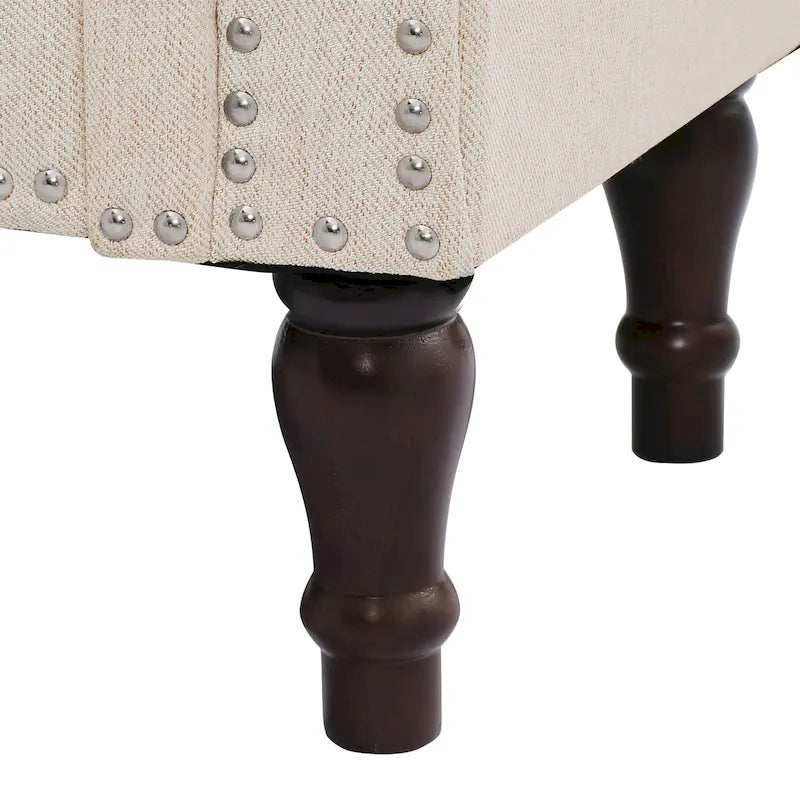 COZYMAN Modern Velvet Upholstered Storage Bench with Silver Nailhead Trim