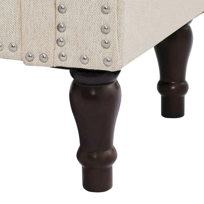 COZYMAN Modern Velvet Upholstered Storage Bench with Silver Nailhead Trim