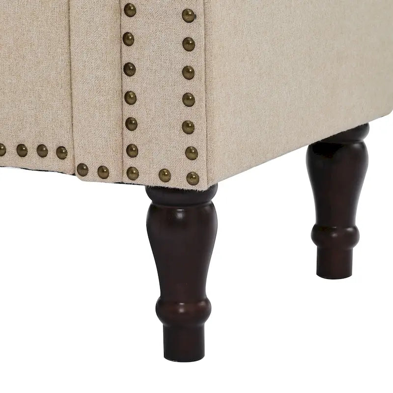 COZYMAN Modern Velvet Upholstered Storage Bench with Silver Nailhead Trim