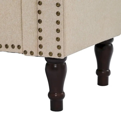 COZYMAN Modern Velvet Upholstered Storage Bench with Silver Nailhead Trim