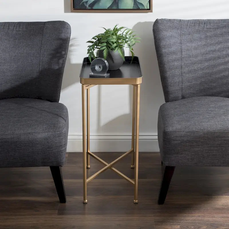 Kate and Laurel Celia Metal Tray Accent Table
