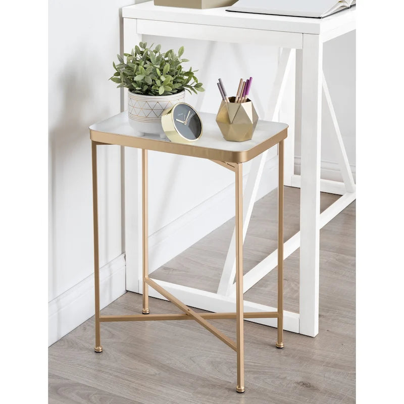 Kate and Laurel Celia Metal Tray Accent Table