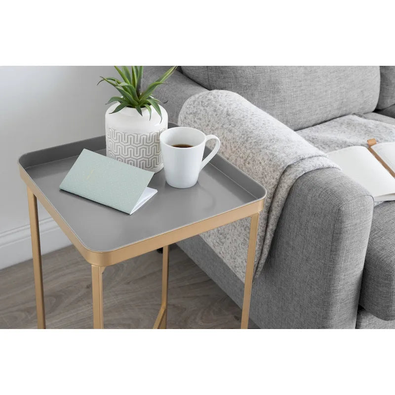 Kate and Laurel Celia Metal Tray Accent Table