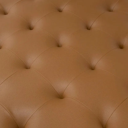 Studio Designs Home Camber Metal and Tufted Leather Large Cocktail Ottoman