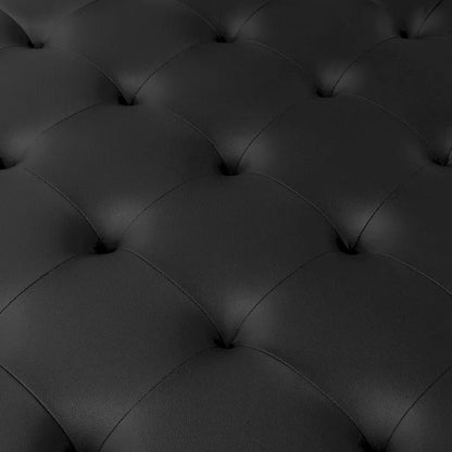 Studio Designs Home Camber Metal and Tufted Leather Large Cocktail Ottoman
