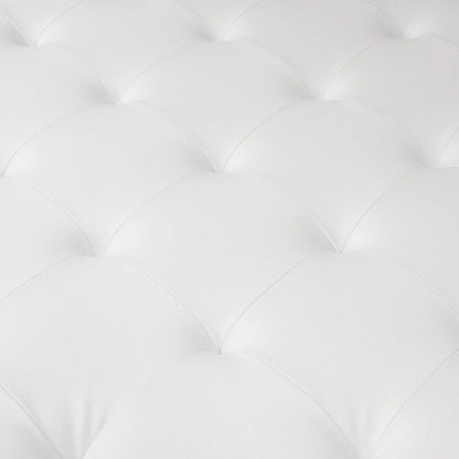Studio Designs Home Camber Metal and Tufted Leather Large Cocktail Ottoman