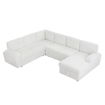 Modular Storage Sectional Sofa Couch Free Combination L/U Shaped Corduroy Upholstered Convertible Sleeper Sofabed Daybed