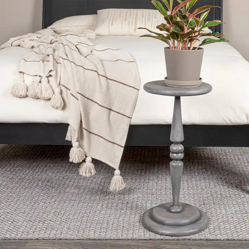 Bishop Pedestal Cocktail Side Table - 12.0L x 12.0W x 25.0H
