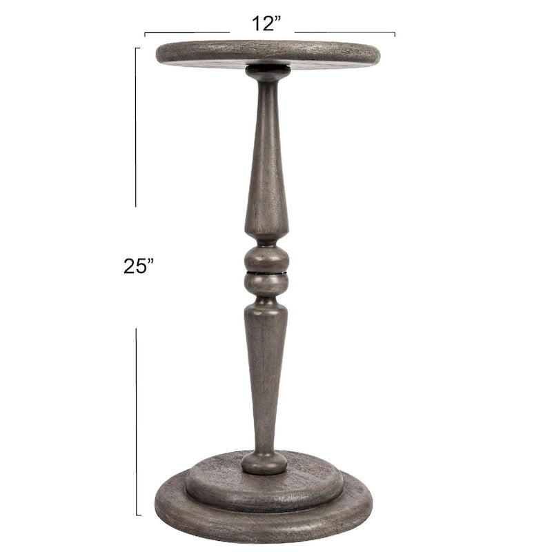 Bishop Pedestal Cocktail Side Table - 12.0L x 12.0W x 25.0H
