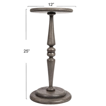 Bishop Pedestal Cocktail Side Table - 12.0L x 12.0W x 25.0H