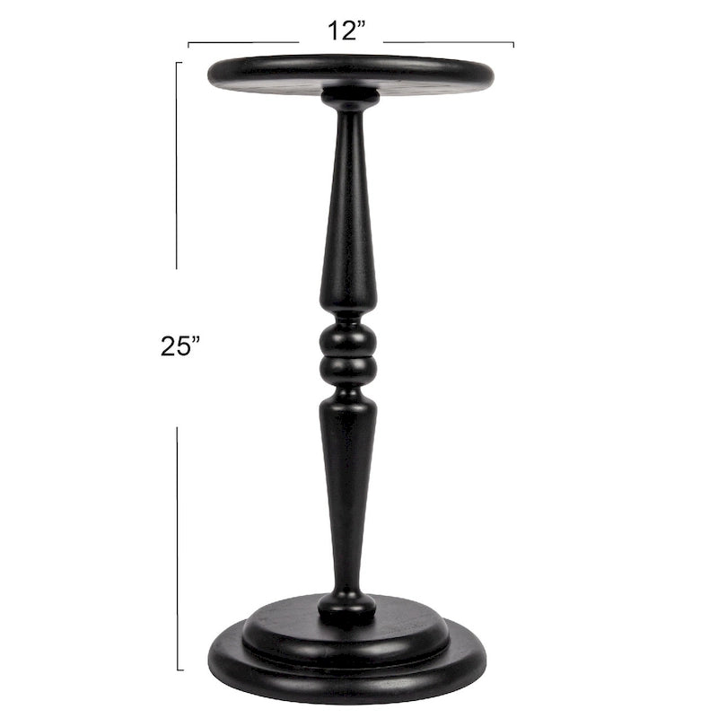 Bishop Pedestal Cocktail Side Table - 12.0L x 12.0W x 25.0H