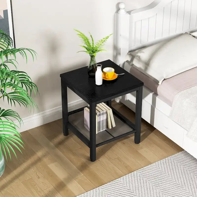 Coffee Table Set of 3, Coffee Table with 2 Square End Side Tables, Living Room Table Set for Home Office