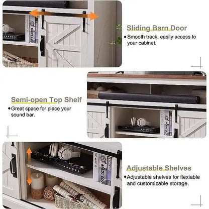 Farmhouse Wood TV Stand, Highboy Entertainment Center, Media Console