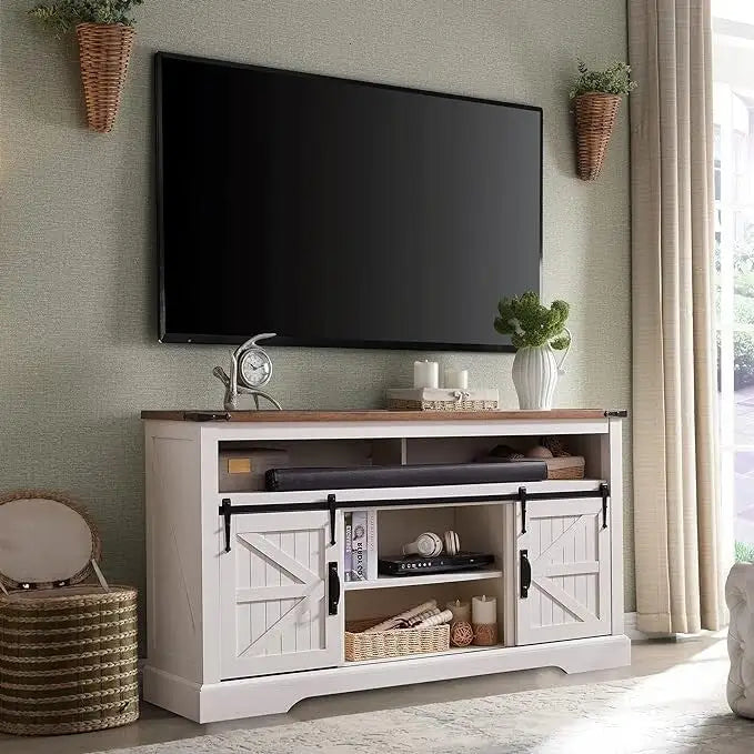 Farmhouse Wood TV Stand, Highboy Entertainment Center, Media Console