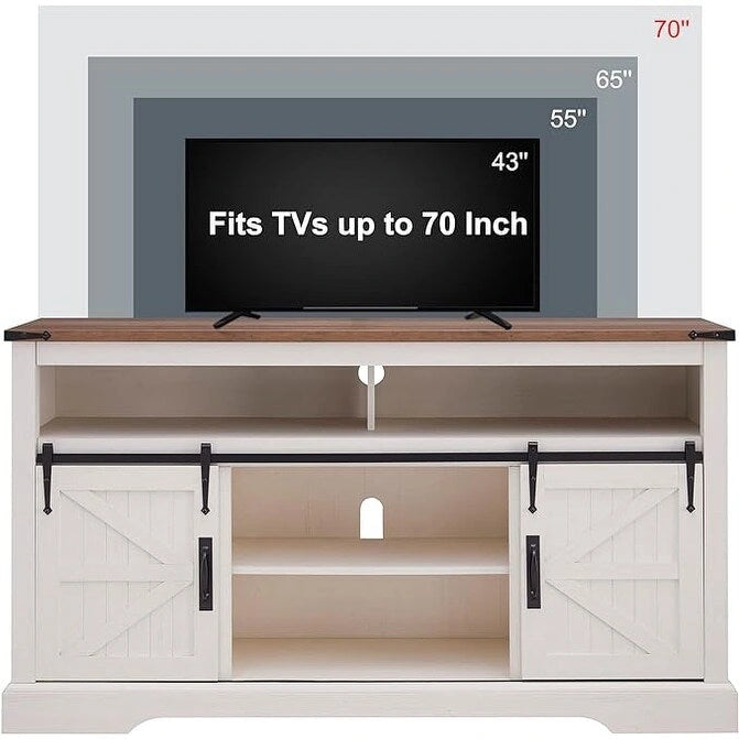 Farmhouse Wood TV Stand, Highboy Entertainment Center, Media Console