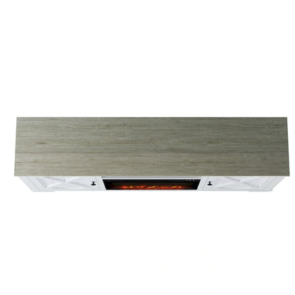 70 Farmhouse TV Stand with Fireplace, Fits up to 75 TV - 70W x 30H x 14.5D