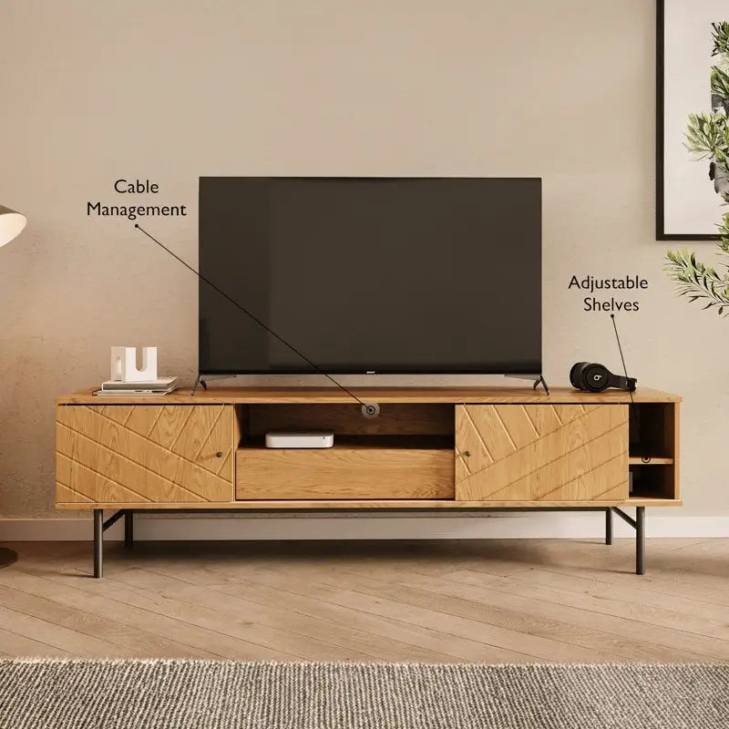 Studio London Amara 70.6 Media Console Oak Effect TV Stand