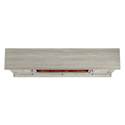 Farmhouse 72 TV Stand with Fireplace - Accommodates up to 75 TV - 73W x 35H x 14D