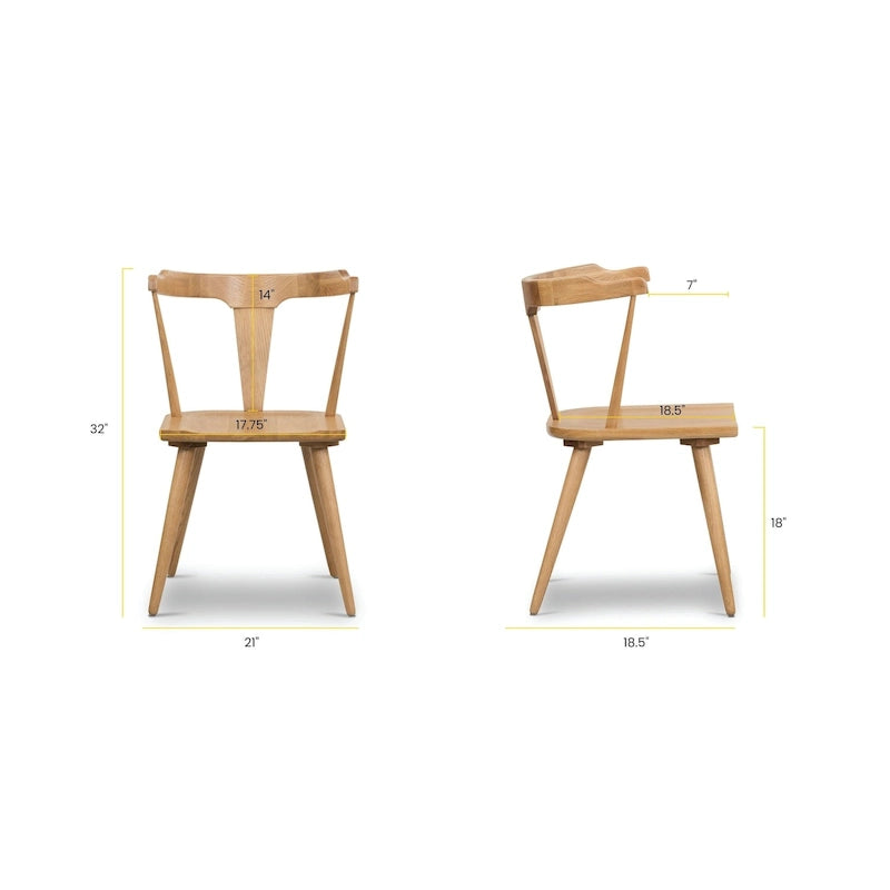 Poly & Bark Enzo Dining Chair - Solid Oak Wood