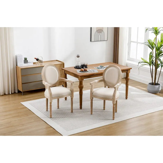 Upholstered Fabric Dining Armchair Set of 2
