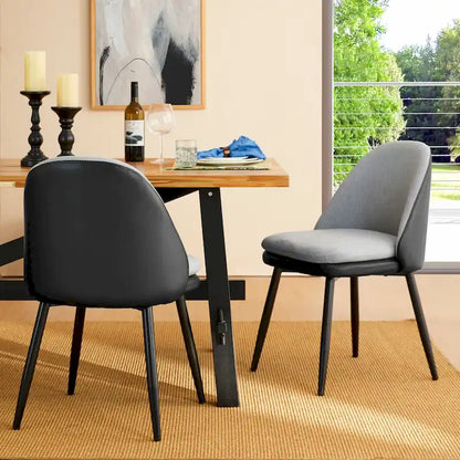 Glitzhome Set of 2/4/6 Mid-Century Modern Faux Leather Accent Dining Chairs