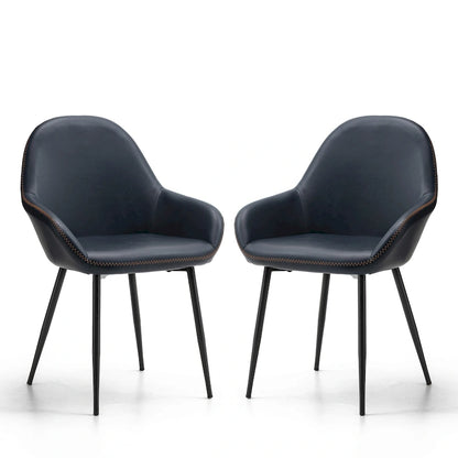Glitzhome Set of 2/4/6 Mid-Century Modern Faux Leather Accent Dining Chairs