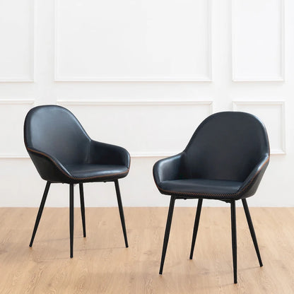 Glitzhome Set of 2/4/6 Mid-Century Modern Faux Leather Accent Dining Chairs