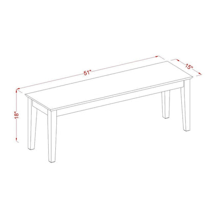 East West Furniture Dining Table Set Contains a Rectangle Dining Table and Dining Chairs with a Bench (Chair Seat Type Options)