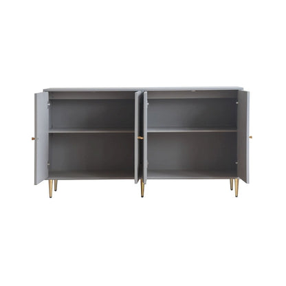 60-in Modern Blue/ Grey Lacquered 4 Door Wooden Sideboard Buffet Server Accent Storage Cabinet