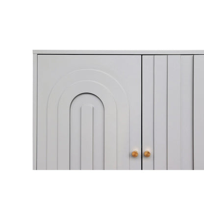 60-in Modern Blue/ Grey Lacquered 4 Door Wooden Sideboard Buffet Server Accent Storage Cabinet