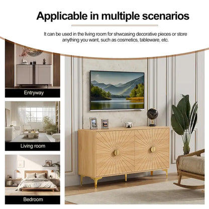 Sideboard Buffet Cabinet with Storage Four Door Adjustable Shelves Storage Cabinet Coffee Bar Cabinet