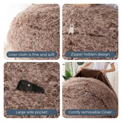 Big Convertible Bean Bag Folds from Lazy Chair to Floor Mattress Bed