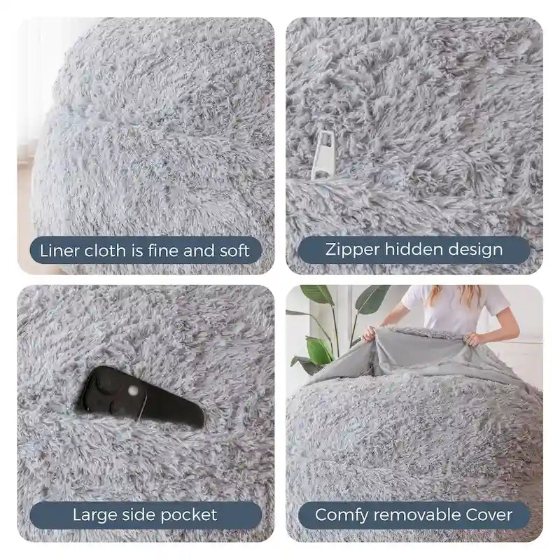 Big Convertible Bean Bag Folds from Lazy Chair to Floor Mattress Bed