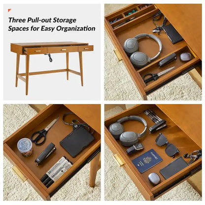Erich Mid Century Modern 48 Computer Desk with USB by HULALA HOME